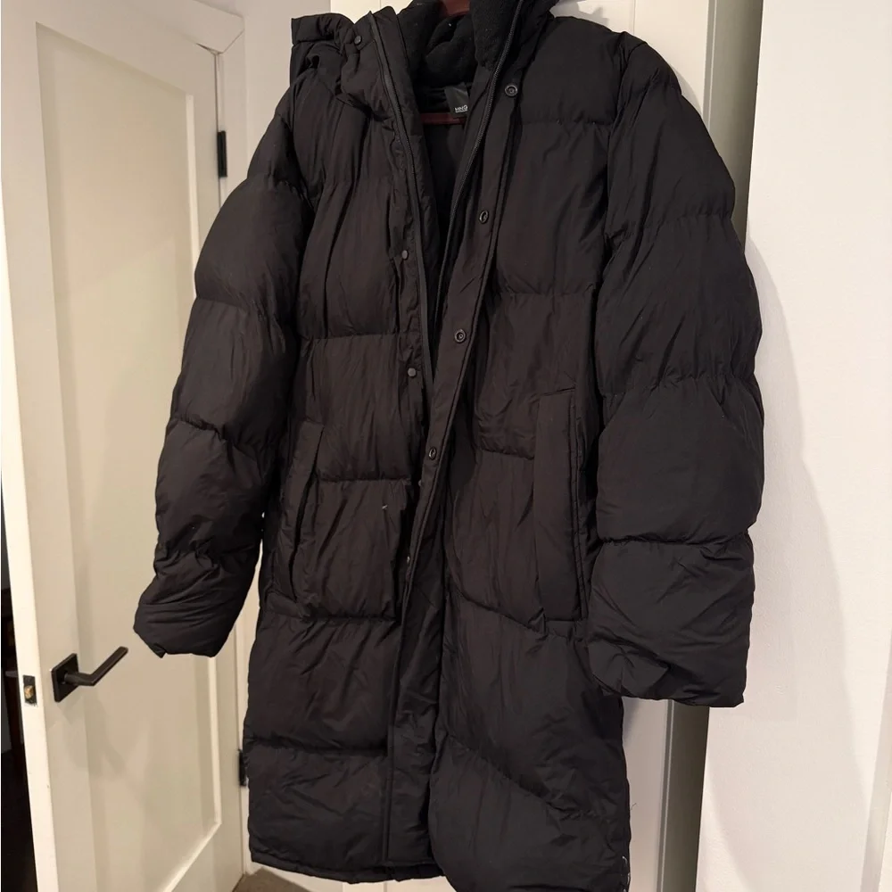 Men’s Mango Black Puffer Coat - Picture 3 of 7